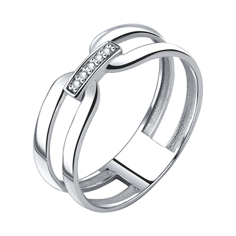 Кольцо из серебра с фианитами