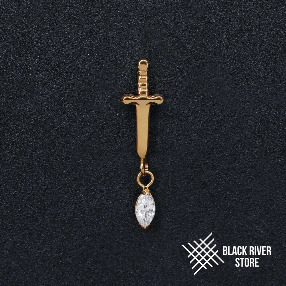 Pendant Dagger v.2 Crystal PVD Yellow
