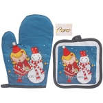 Прихватка в наборе с варежкой «Снеговичок», 17,5*17,5 см и 26*17 см