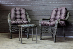 Садовый комплект из искусственного ротанга Мэдисон НЬЮ (Medison NEW) Balcony set с круглым столиком с подушками на сиденье и спинку