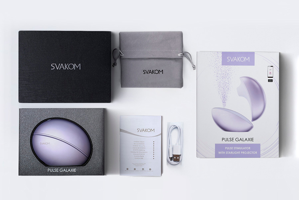 Сиреневый вакуум-волновой стимулятор с проекцией звёздного неба Svakom Pulse Galaxie Stimulator with Starlight Projector SA296A-ML