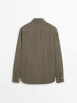 Massimo Dutti Классическая рубашка, водянисто-зеленый