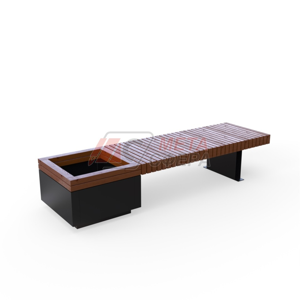 Лавка Rail Road 03 с вазоном