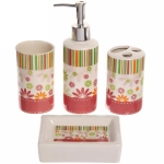 Набор для ванной из 4-х предметов керамический «Салют» зеленый