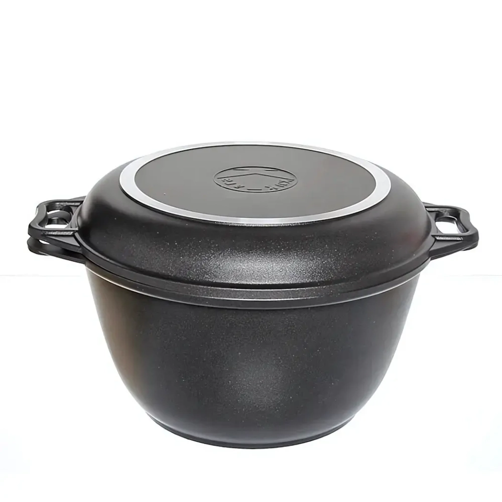 Казан 3л литой алюминий с крышкой-сковородой КМ-к34а