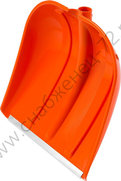 СИБИН ЛП-410, ширина 410 мм, пластиковая, с алюминиевой планкой, без черенка, снеговая лопата (421834)