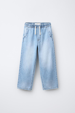 ZARA ПРЯМЫЕ СВОБОДНЫЕ ДЖИНСЫ, ВЫЦВЕТШИЙ СИНИЙ