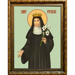 Патриция Неаполитанская (Патрикия Константинопольская) святая праведная дева. Икона на холсте.