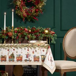 СКАТЕРТЬ "ЩЕЛКУНЧИК" 110Х140СМ ,БЕЖЕВЫЙ ,100% ХЛОПОК,ТВИЛ