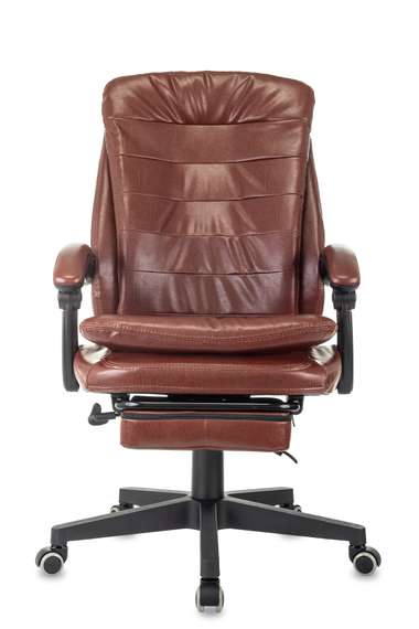 Кресло руководителя Бюрократ T-9950MSG-F коричневый эко.кожа крестов. пластик подст.для ног