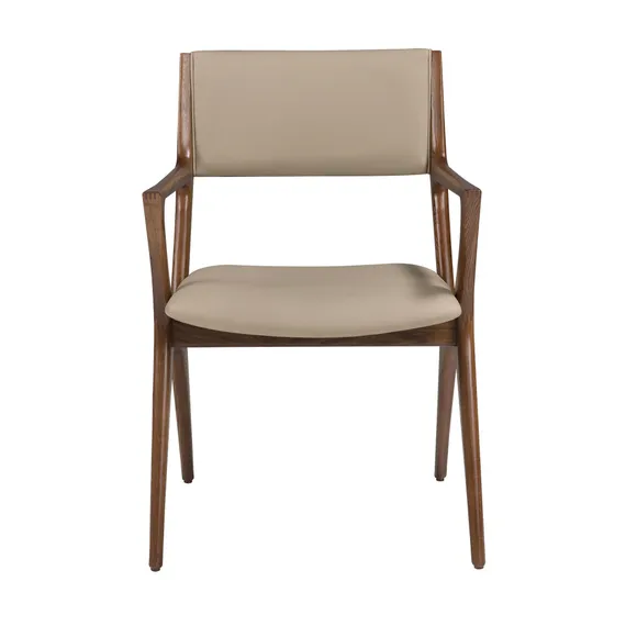 Стул с подлокотниками 4199 из экокожи цвета норки