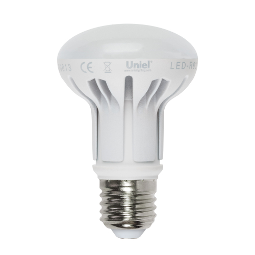LED-R63-11W/WW/E27/FR ALM01WH Лампа светодиодная. Форма рефлектор, матовая колба. Материал корпуса алюминий. Цвет свечения теплый белый. Серия Merli