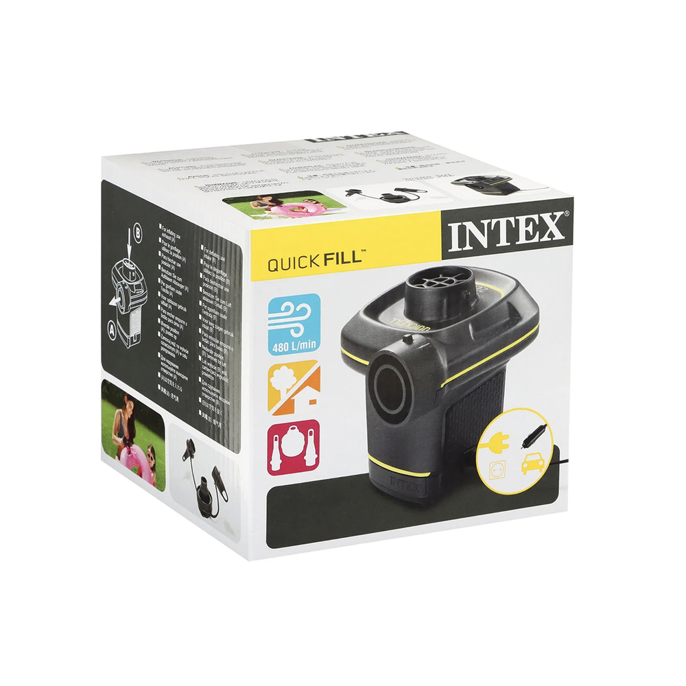 Насос электрический Intex QuickFill 12В автомобильный, жёлтый