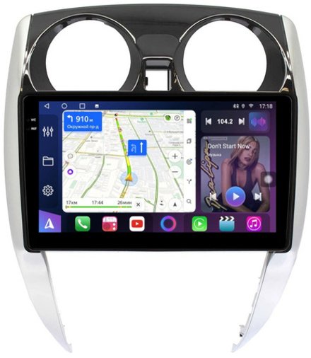 Магнитола для Nissan Note 2 2012-2021 - FarCar 9522 монитор 10.36" QLED на Android 14, TS18, CarPlay, 4G SIM-слот