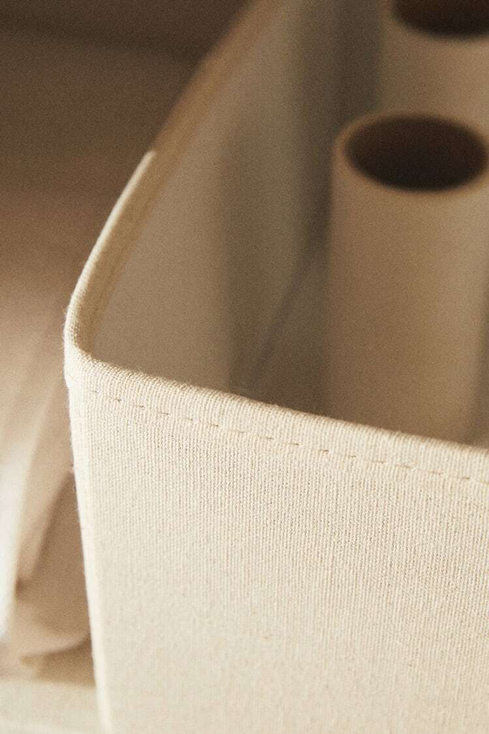 ZARA HOME СКЛАДНОЙ ЯЩИК ДЛЯ ХРАНЕНИЯ, СВЕТЛО-БЕЖЕВЫЙ