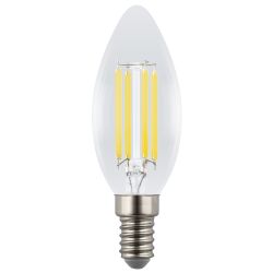 LED-C35-4W-3000K-E14-CL GLY01TR Лампа светодиодная. Форма свеча. прозрачная. Серия Яркая A++. Теплый белый свет 3000K. Картон. ТМ Uniel