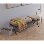 Банкетка Bergenson Bjorn Pea, велюр, бежевая/темно-серая