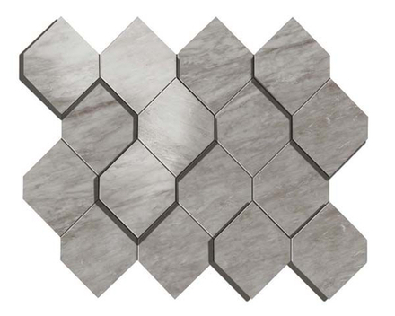 Мозаика Керамогранит Marvel Stone Bardiglio Grey Mosaico Esagono 3D