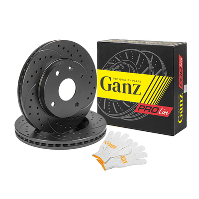Диск тормозной GANZ передний перфорированный PRO-Line с покрытием (комплект - 2 шт) CHEVROLET Lacetti / Epica / Rezzo / Vent D=256mm Арт.: GIJ06081S