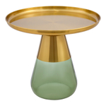 Столик кофейный dahl, D60 см, латунь/зеленый