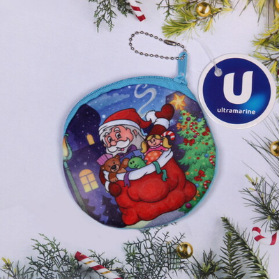 Кошелек с цепочкой «Дед Мороз с друзьями», d-10 см