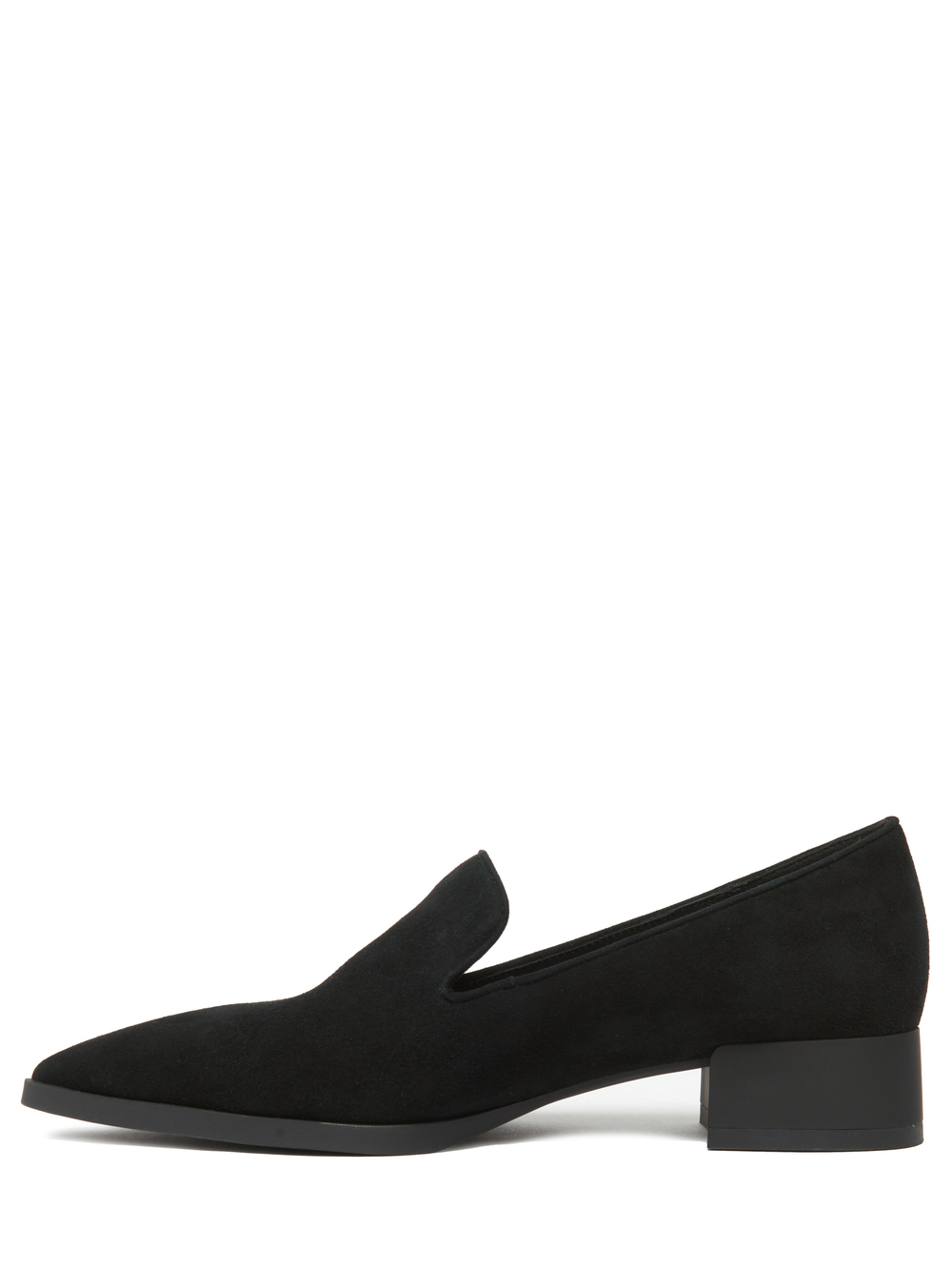 Женские замшевые туфли чёрные на каблуке