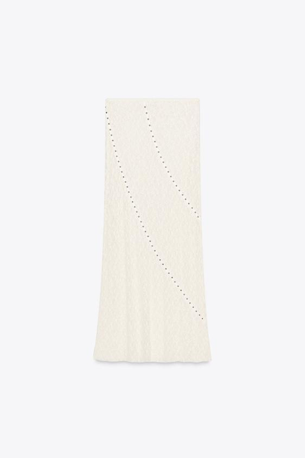 ZARA КРУЖЕВНАЯ ЮБКА МИДИ С ЗАКЛЕПКАМИ, ЭКРЮ