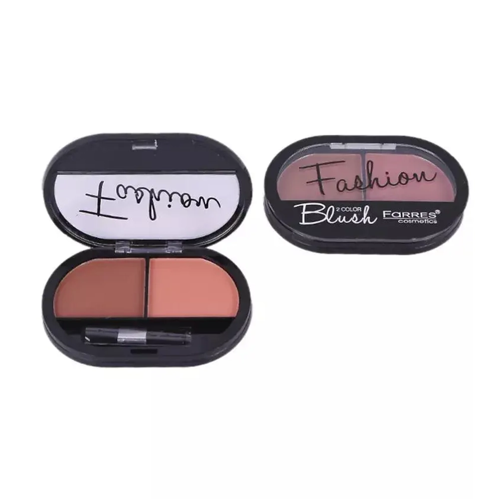 "FARRES" Румяна компактные 2-х цветные тон 02 коралловый, пыльная роза