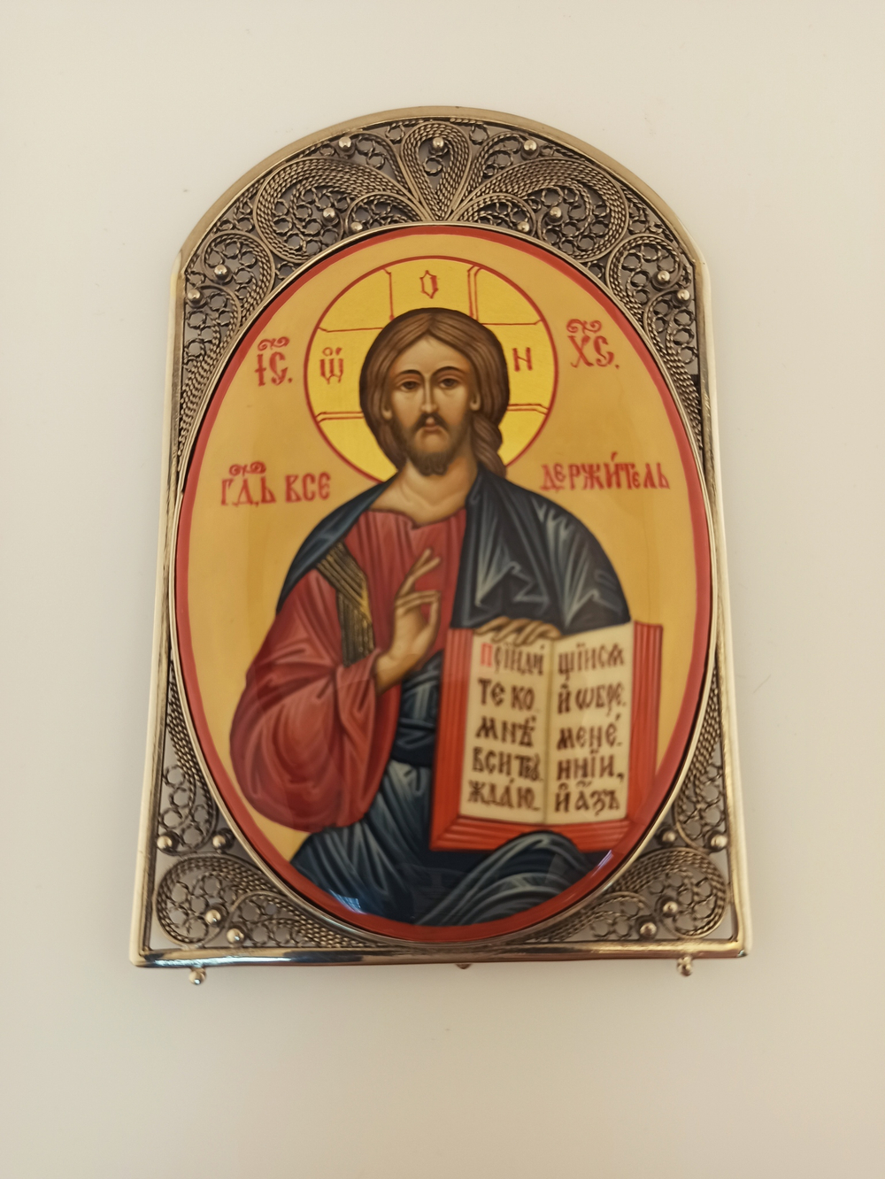 Икона Господь Вседержитель (Палех) настольная