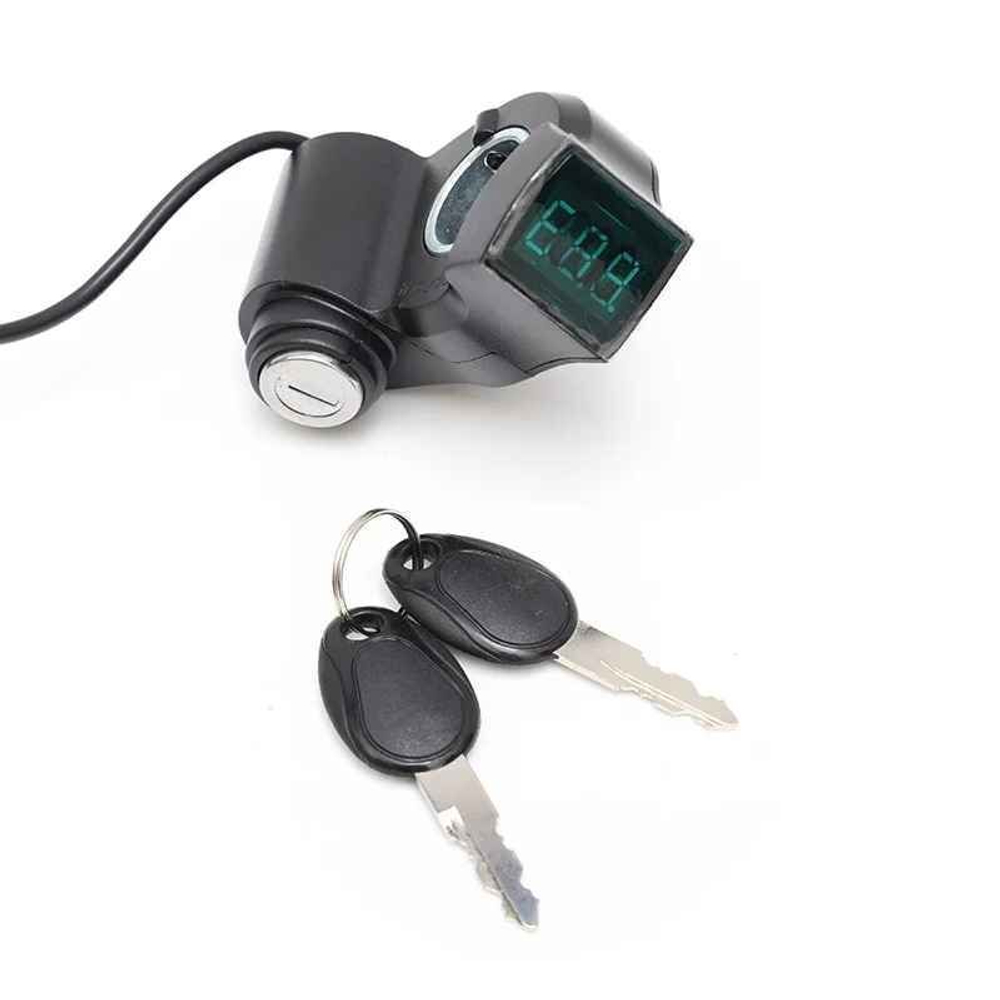 Вольтметр с замком зажигания для электросамокатов (кабель 2 метра)