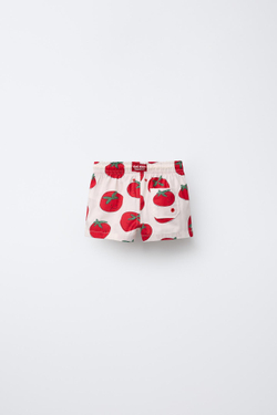 ZARA ПЛАВКИ ИЗ ТКАНИ С ПРИНТОМ, КРАСНЫЙ