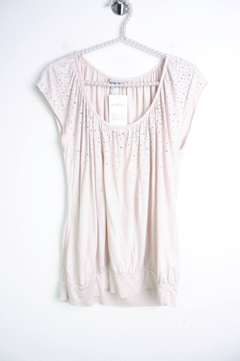 Топ H&M со стразами, маркировка S, визуально на 44 размер