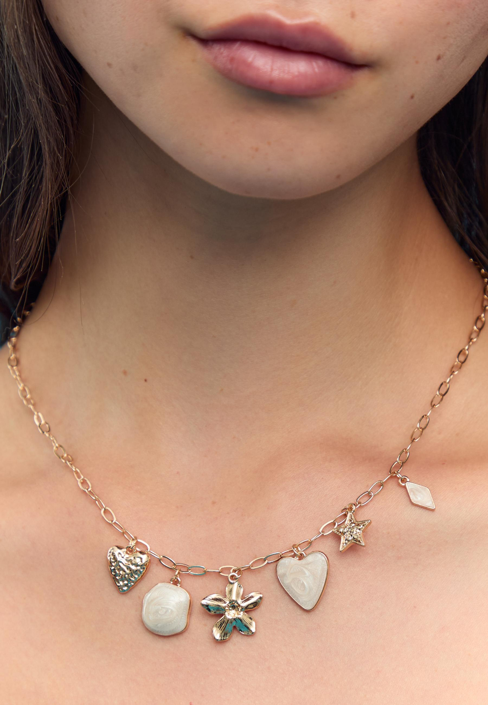 STRADIVARIUS Комплект из 3 многоцветных ожерелий, золотой