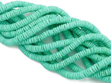 Нить бусин из ракушек 6мм (цвет зеленый)