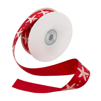 Лента атласная ‘Морская звезда’, 25мм цв. красный