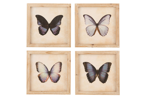 Панно "Бабочка" 4 вида 25x25x2см Дерево,Стекло