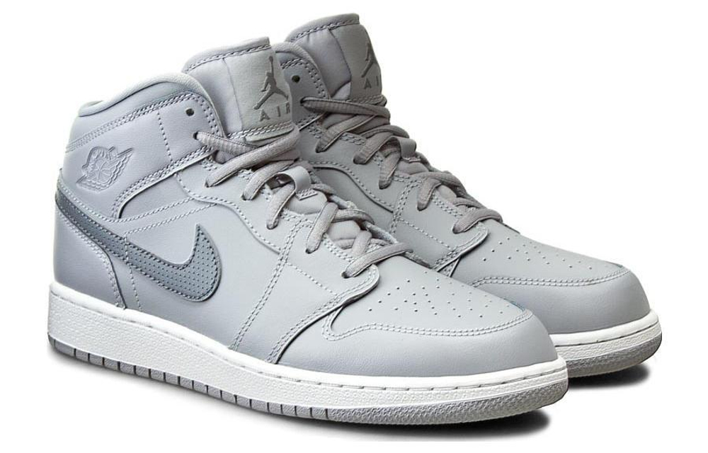 Кроссовки Jordan Air Jordan 1 Retro Mid Wolf Grey Cool Grey (Женская размерная сетка)