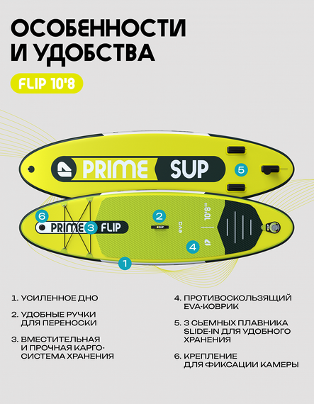 25 SUP PRIME 10&#39;8*33&quot;*6&quot; FLIP yellow