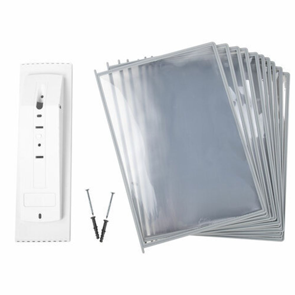 Демосистема настенная на 10 панелей, с 10 серыми панелями А4, STAFF, 238144