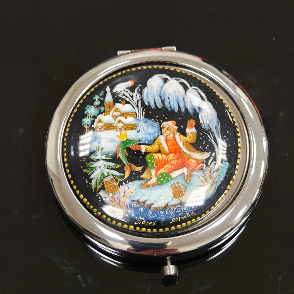 Ручное зеркало "По-щучьему веленью" (худ. роспись Палех)