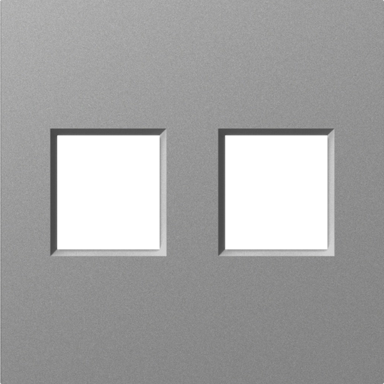 Накладка 2-я для розеток RJ45, TV, SAT,  сталь,  серия A07