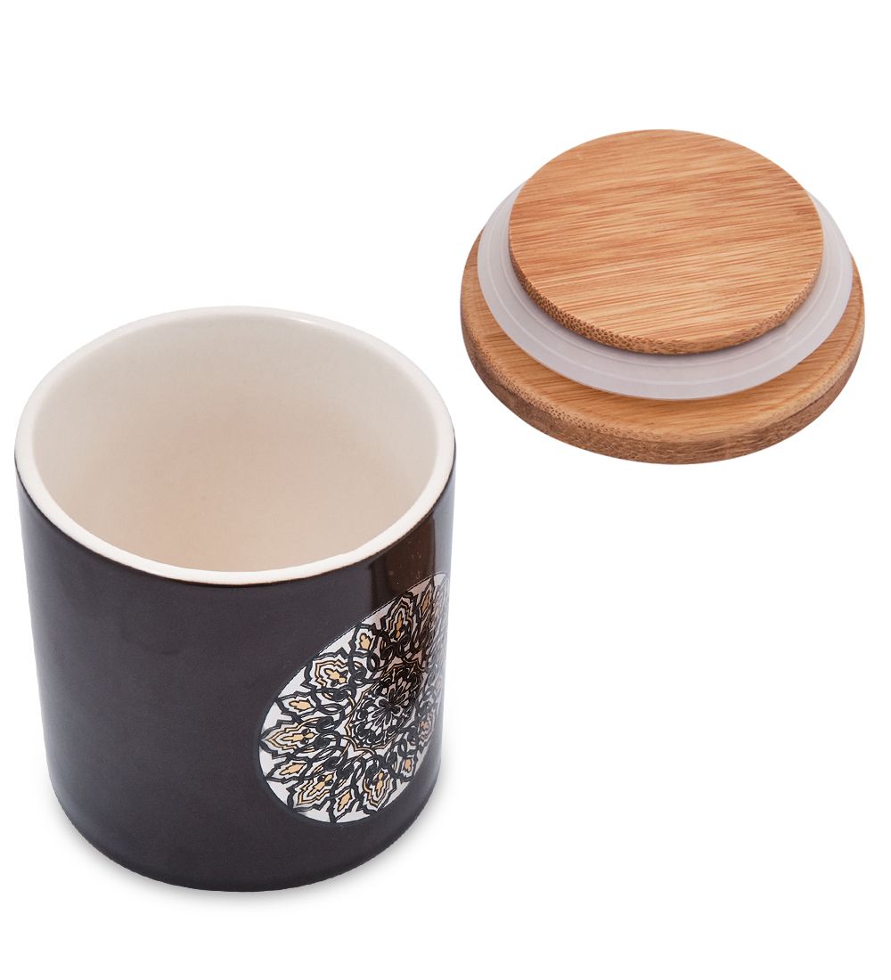 TJ-13/1 Керамическая банка мал. с крышкой из бамбука