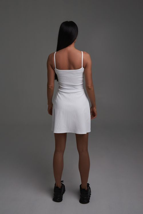 Платье теннисное Rib White