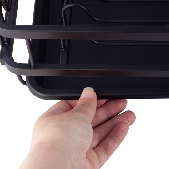 Сушилка для посуды из алюминия с поддоном Kamille KM-0750 (черная 57,5х35х27,5 см.)