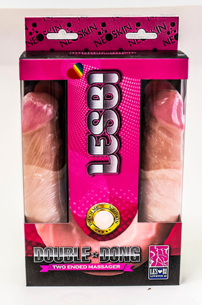 Фаллоимитатор реалистичный двойной Lesbi из киберкожи 46 см