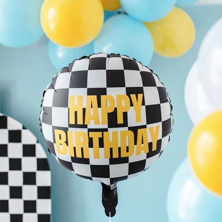 Шар Happy Birthday "Гонки"