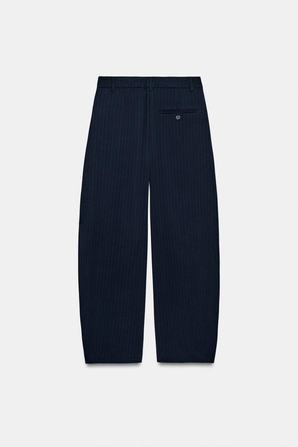 ZARA БРЮКИ BALLOON В ТОНКУЮ ПОЛОСКУ, МОРСКОЙ СИНИЙ