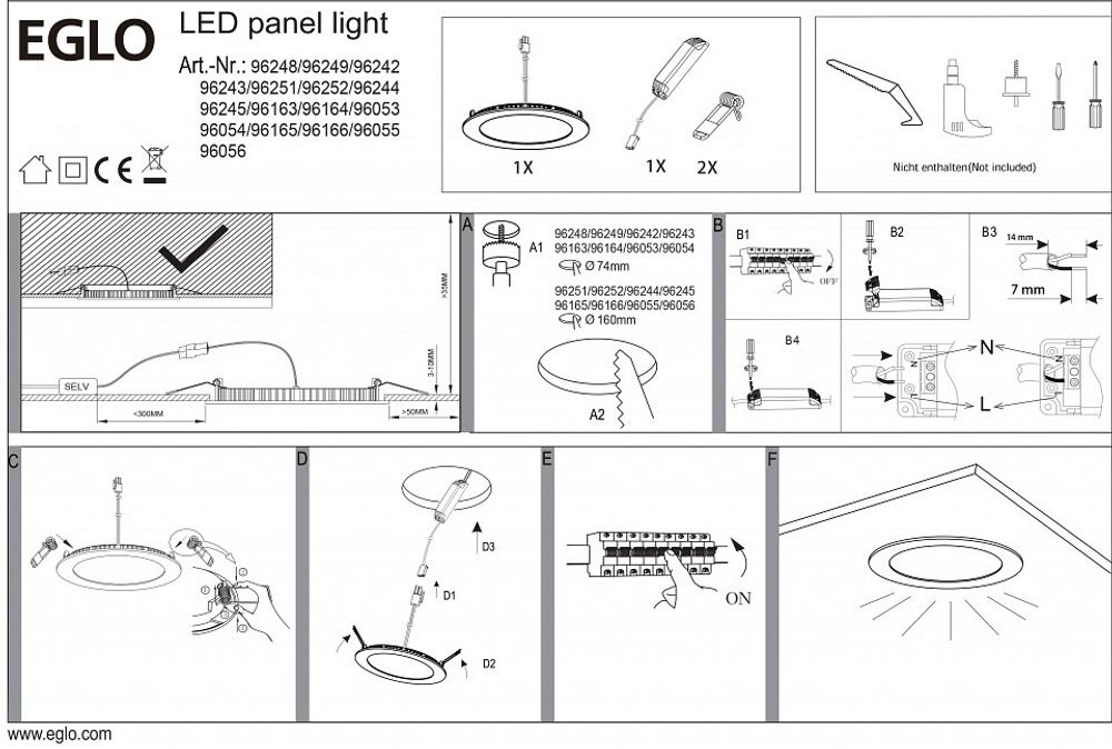 Встраиваемый светильник Eglo Fueva 1 96244