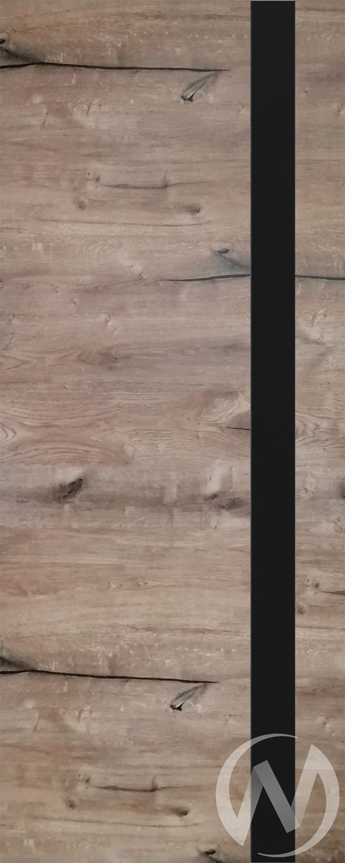 Дверь ЭКШ Тип Royal-2; 70; Дуб пацифика (темный); стекло черное