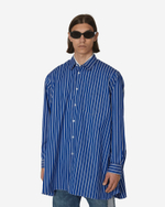 Comme Des Garçons Shirt Рубашка В Полоску Оверсайз С Длинным Рукавом, Белая/Синяя